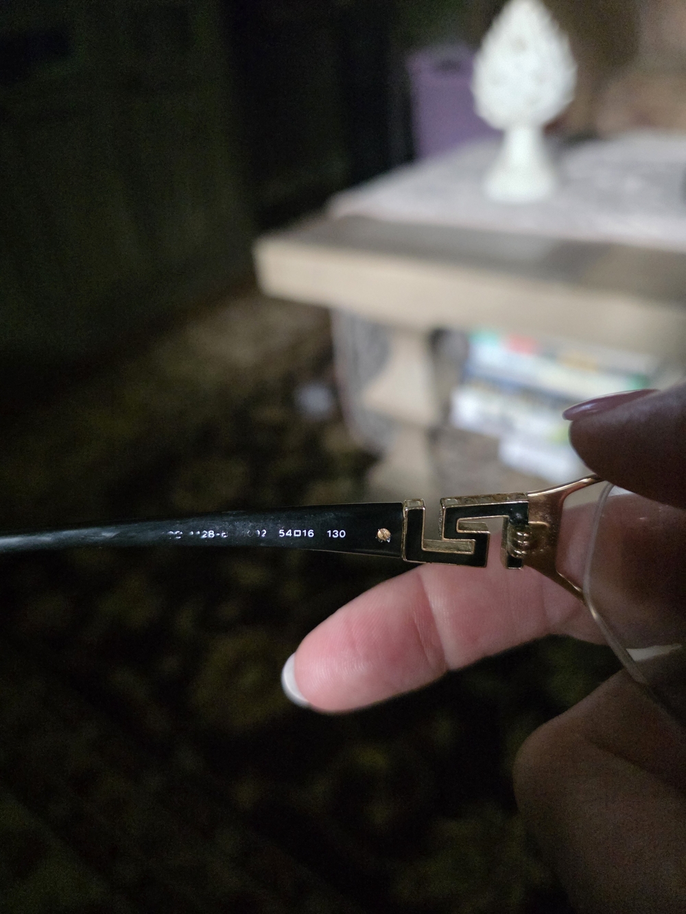 Versace Gold Rim Rectangular Eyeglasses - Picture 3 of 5
